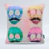 Colorful mustache skulls